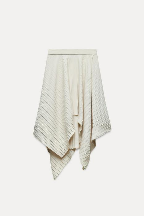 ASYMMETRIC PLEATED SKIRT