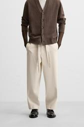 TEXTURED TROUSERS WITH BELT