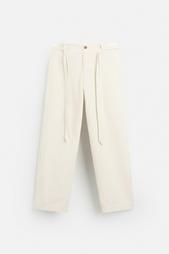 TEXTURED TROUSERS WITH BELT