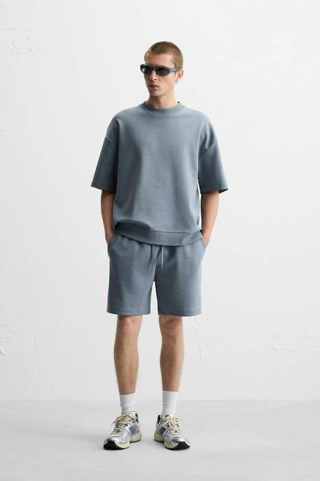 INTERLOCK TEXTURED BERMUDA SHORTS