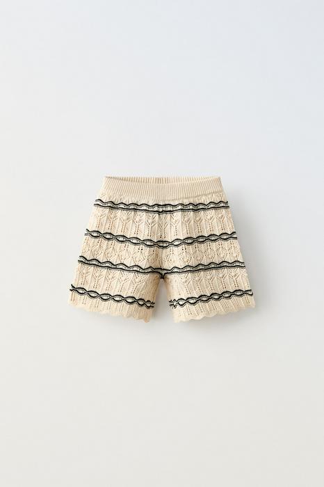 CROCHET KNIT BERMUDA SHORTS