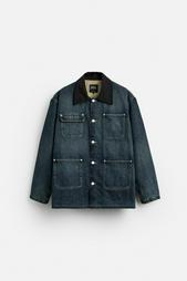 DENIM JACKET WITH CONTRAST COLLAR