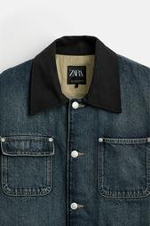 DENIM JACKET WITH CONTRAST COLLAR