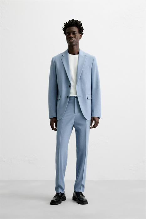 TEXTURED SUIT TROUSERS