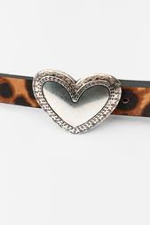 ANIMAL PRINT LEATHER BELT WITH HEARTS