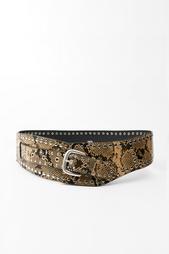 STUDDED ANIMAL PRINT LEATHER CORSET BELT