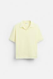 TEXTURED POLO SHIRT WITH RIBBED TRIMS