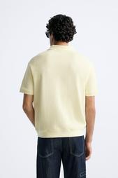 TEXTURED POLO SHIRT WITH RIBBED TRIMS