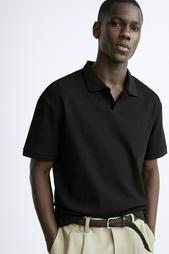 TEXTURED POLO SHIRT WITH RIBBED TRIMS