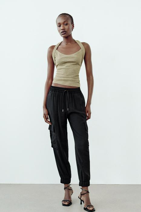 CARGO TROUSERS WITH ELASTICATED WAISTBAND