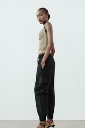 CARGO TROUSERS WITH ELASTICATED WAISTBAND