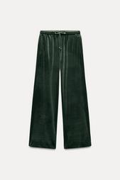 WIDE-LEG VELVET TROUSERS