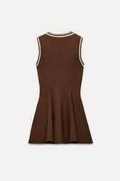 RIBBED GODET DRESS