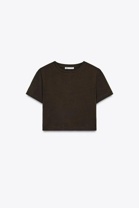 CROPPED STRETCH T-SHIRT