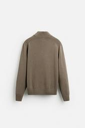 HIGH NECK QUARTER-ZIP SWEATER