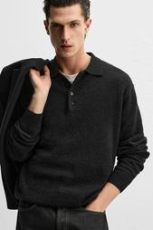 COTTON-WOOL KNIT POLO SHIRT