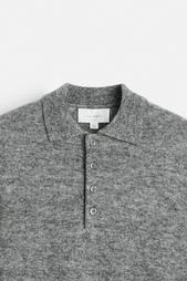 COTTON-WOOL KNIT POLO SHIRT