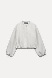 SOFT BOMBER JACKET WITH ELASTIC TRIMS