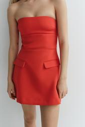 STRAPLESS DRESS WITH LAPELS