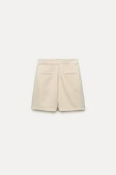 HIGH-WAIST PLEATED BERMUDA SHORTS