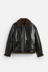 DOUBLE-FACED LEATHER EFFECT JACKET