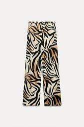 ANIMAL PRINT WIDE-LEG TROUSERS