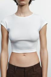 COTTON MODAL CROPPED T-SHIRT