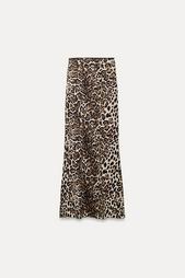 LONG POLYAMIDE BLEND ANIMAL PRINT SKIRT