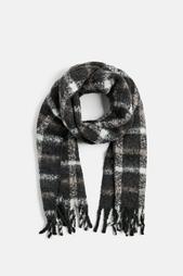 BRUSHED TEXTURED CHECK SCARF