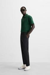 TEXTURED WEAVE POLO SHIRT WITH ZIP