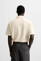 TEXTURED WEAVE POLO SHIRT WITH ZIP