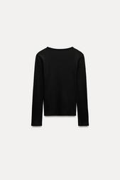 RIBBED LONG SLEEVE T-SHIRT