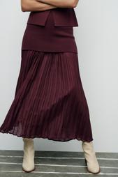 COMBINED PLEATED KNIT SKIRT