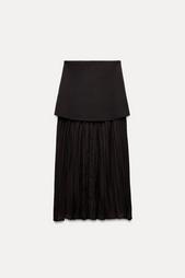 COMBINED PLEATED KNIT SKIRT