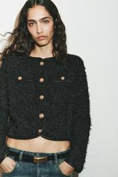 METALLIC THREAD TEXTURED JACKET