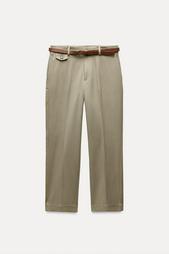 STRAIGHT FIT TROUSERS WITH BELT