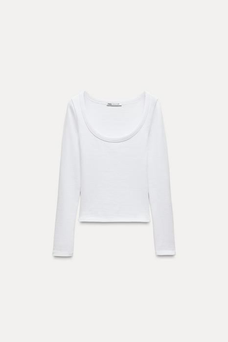 RIBBED LONG SLEEVE T-SHIRT