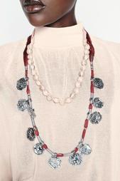 PACK OF 2 WOVEN NECKLACES WITH METAL PIECES