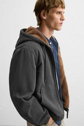 JACKET WITH CONTRASTING HOOD