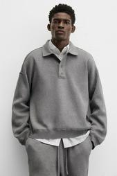 IRREGULAR STITCH KNIT POLO SHIRT