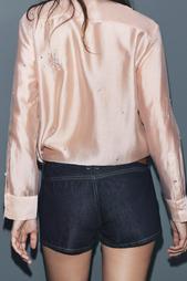 ZW COLLECTION EMBROIDERED SHIRT WITH JEWELS