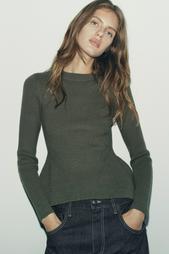 KNIT PEPLUM SWEATER