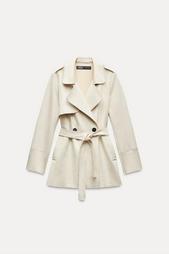 FAUX SUEDE TRENCH COAT