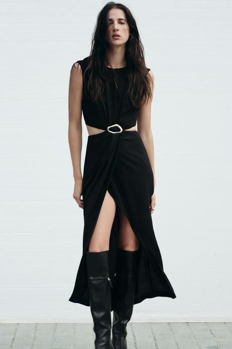 CUT-OUT DRESS WITH BUCKLE