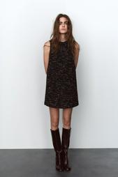 SHORT TEXTURED DRESS WITH TIE