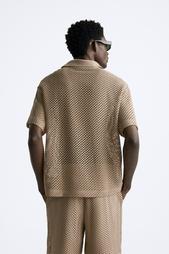 TEXTURED OPENWORK POLO SHIRT