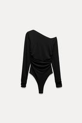 ASYMMETRIC RUCHED BODYSUIT