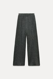 TEXTURED WIDE-LEG TROUSERS