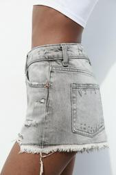 TRF RIPPED MID-RISE DENIM SHORTS