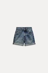 TRF HIGH-RISE MOM FIT DENIM BERMUDA SHORTS